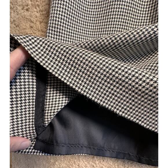 Vtg Pendleton Midi Pencil Skirt Silk Flax Rayon Blend Houndstooth Print Career 4 - Picture 8 of 16